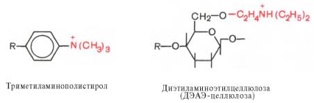 Триметиламинополистирол, диэтиламиноэтилцеллюлоза (ДЭАЭ-целлюлоза)