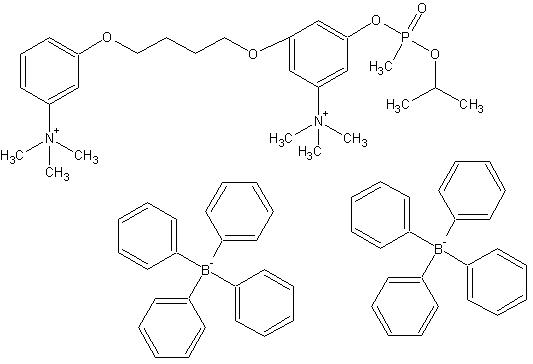 O-3-(4-(3-триметиламмонийфенокси)бутокси)-5-триметиламмонийфенил-O-изопропил-метилфосфоната тетрафенилборат