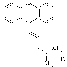 9-(3-диметиламинопропилиден)тиоксантена гидрохлорид