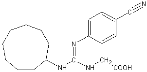 N-(N-циклонониламино(4-цианофенилимино)метил)-2-аминоуксусная кислота